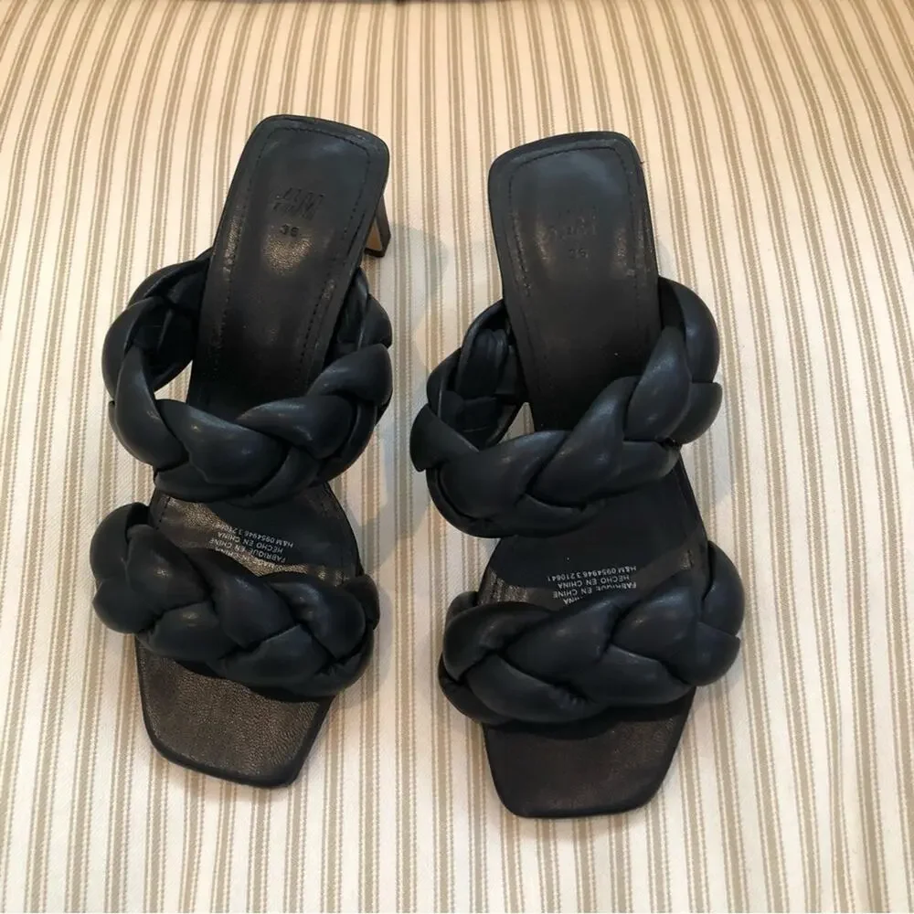 H&M Quilted Faux Leather Sandal Heels - Picture 6 of 10